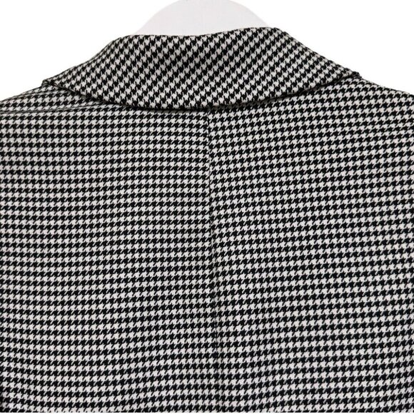 White House Black Market White and Black Houndstooth Blazer Jacket Size 8P - Picture 4 of 12